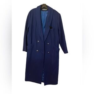 Vintage Herman Kay Womens Coat Bleu  Wool Blend Size 12